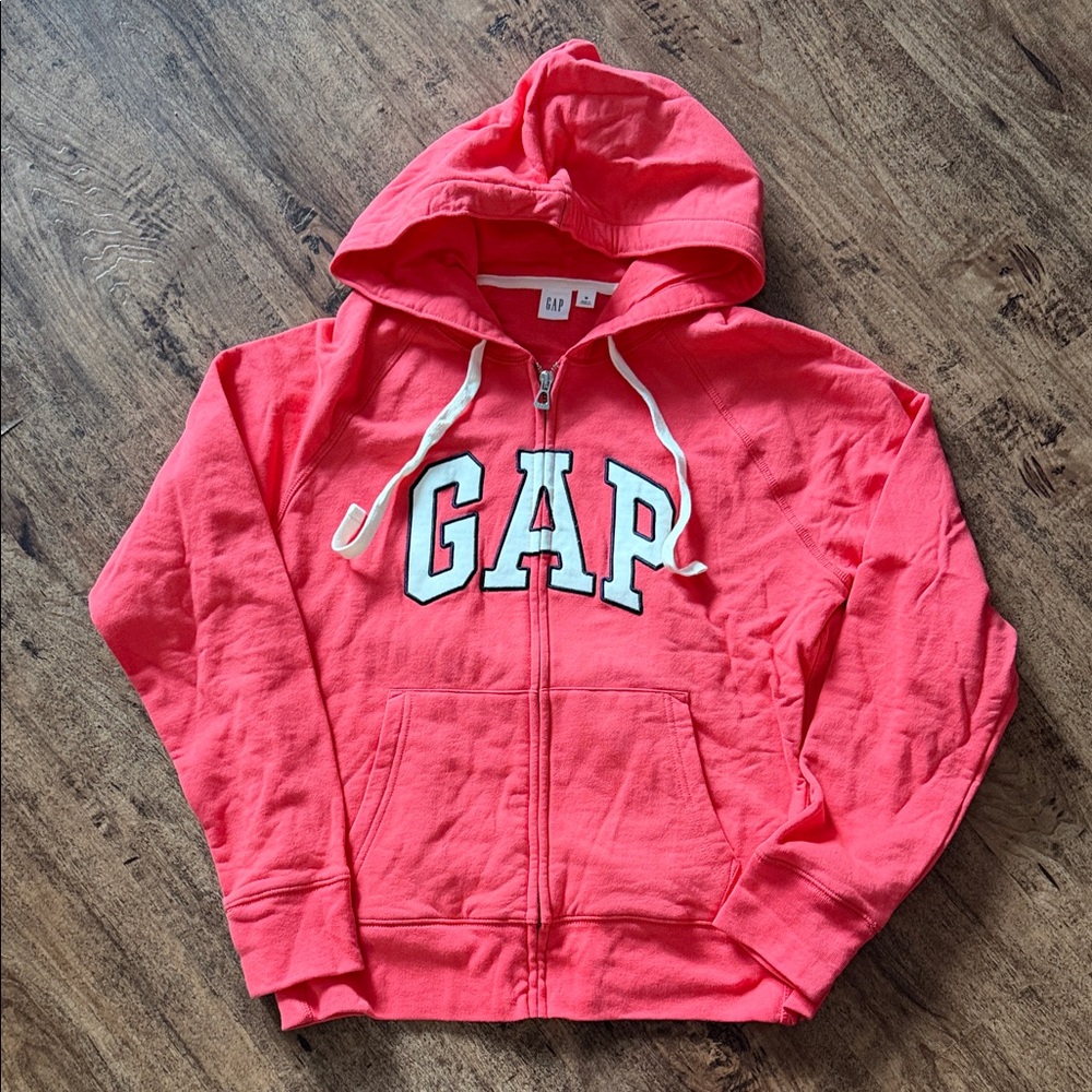 GAP Pink Hoodie Jacket Womenโs Medium EUC